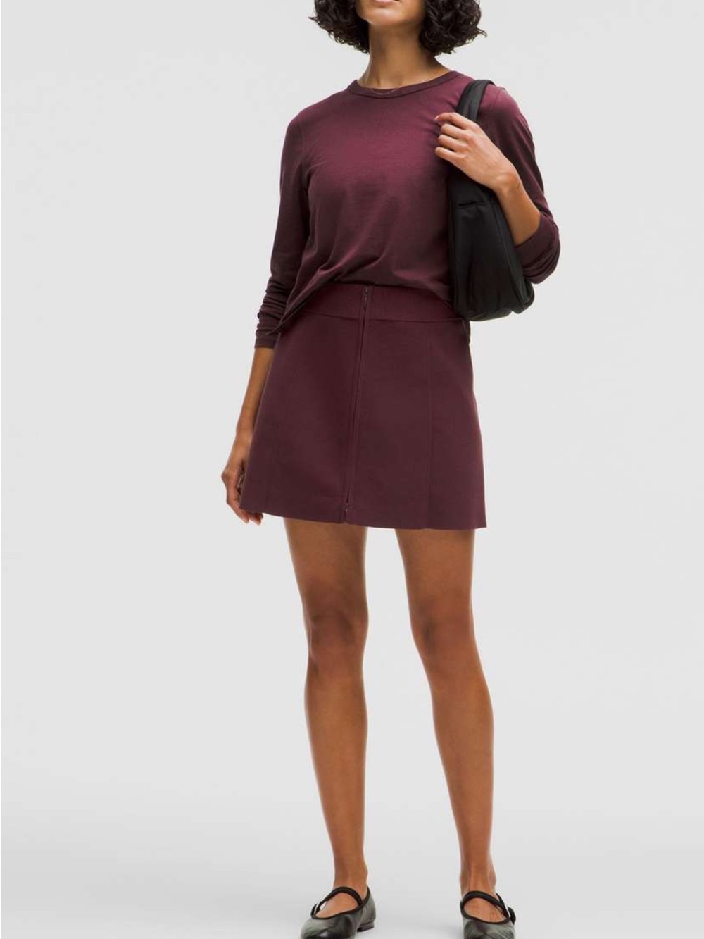 Lululemon Ribbed Knit Mini Skirt in Garnet, XS